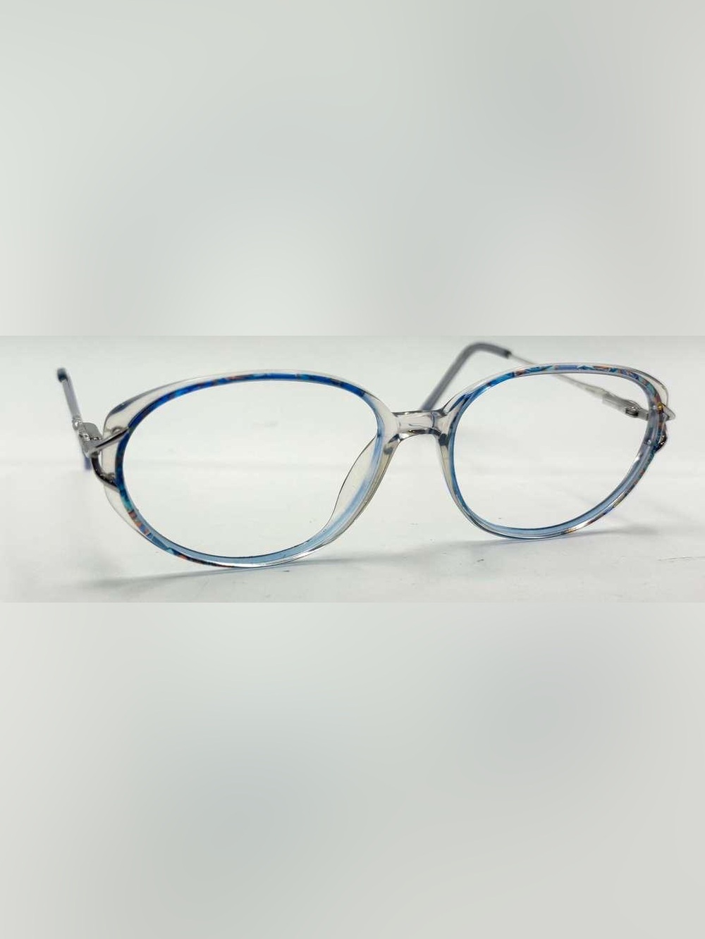 Vintage Marine J-287 Blue Translucent Oval Sunglasses Frames Only Hong Kong